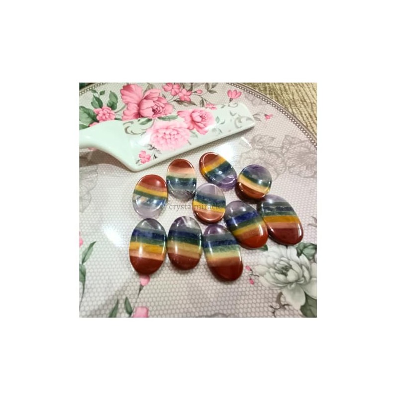 crystalmiracle Multi Chakra Thumb Stone Crystal Healing Wellness Worry Stone