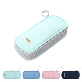 Omnpak Pencil Case Expandable Large Capacity School Student Office Teenager Girls Boys Spill Proof Scratch Resistant Pencil Eraser, Green, pencil case