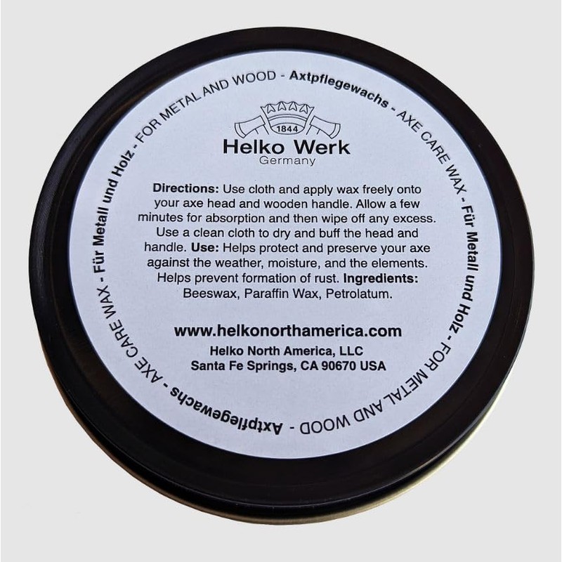 1844 Helko Werk Germany Axe Care Wax - 3 oz.