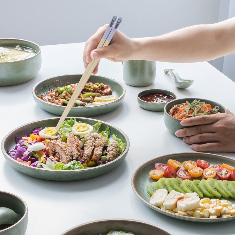 loopki Fiberglass Chopsticks, Reusable Chopsticks Set Dishwasher Safe, 5 Colors