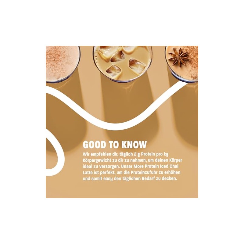 MORE Protein Iced Chai Latte, 650 g, with Valuable Proteins,