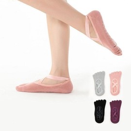 Yoga Socks Men's Non-Slip Sports Women's Anti-Slip Socks Anti-slip Black - Open Toe