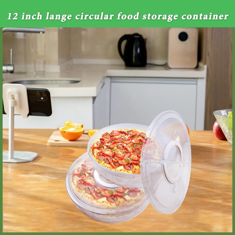 FMOACEN 2PCS 11.5 Inch Clear Pie Containers With Lids and