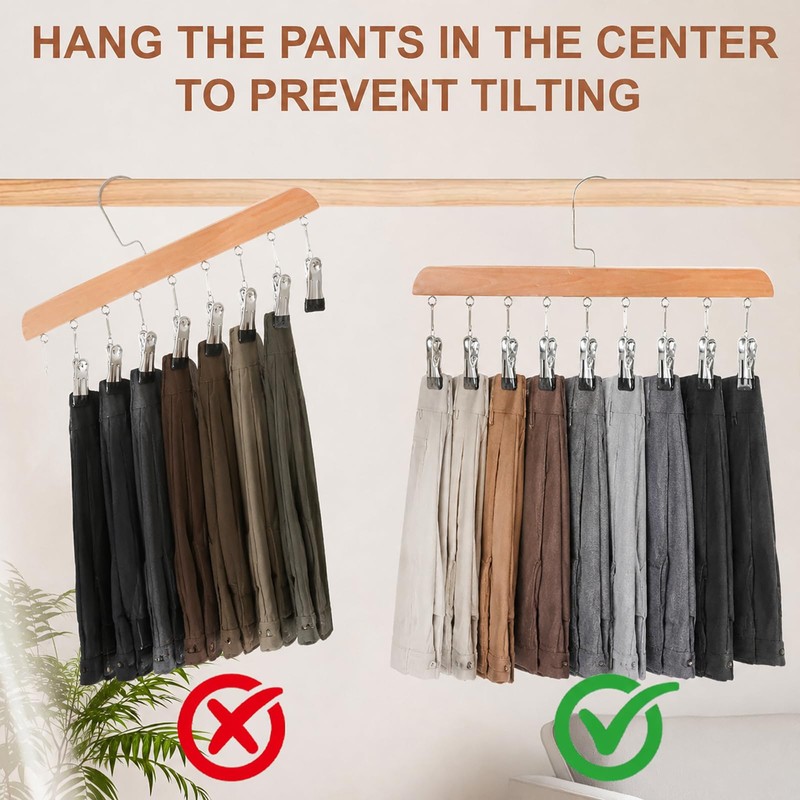 YYLDPBD Legging Organizer for Closet, Pants Hangers with Clips Holds