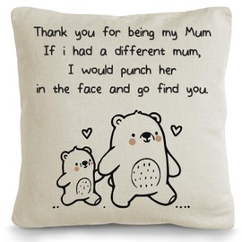 SC Products Presents for Mum Cushion Cover | 45x45cm Linen Mothers Day Cushion Cover | Funny Gifts for Mothers day from Son Daughter | Birthday Gifts for Mum Pillow Case | Mamma Gift for Mother's Day