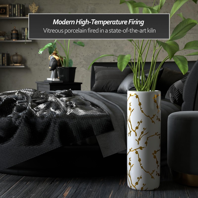 Red Lantern 24" Gold Branches Umbrella Stand