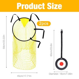 HIULLEN 2 Stück Fußballtor Zielnetz, Fussball Ziel Tasche mit Rahmen, 45 x 60CM Fussball Trainingszubehör für Schießgenauigkeit Verbesserung, Fußballtor Zubehör für Kinder, Erwachsene