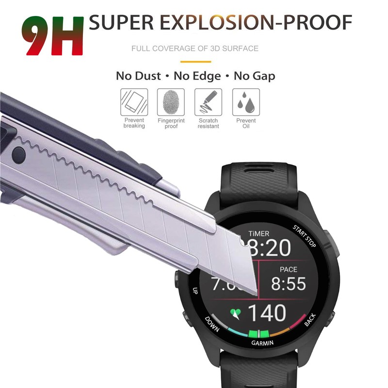 beukei (3 Pack) Designed for Garmin Forerunner 265 Screen Protector，Anti