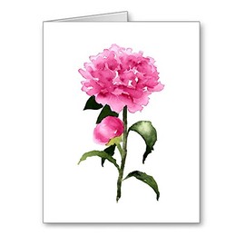 DJ Rogers Fine Art Peony Flower - Set of 10 Floral Note Cards With Envelopes