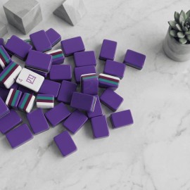 Wholesale  Purple Acrylic Engraved 4 Layer 160 Custom Luxury Sunday Travel Set America Mahjong TilesColor: Purple