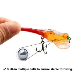 East Rain Floating Rattle Balls Dragonfly Fishing Rigs Lure for Fishing (6 Color Options, 7.5cm/2.95in 6.2g/0.22oz.)