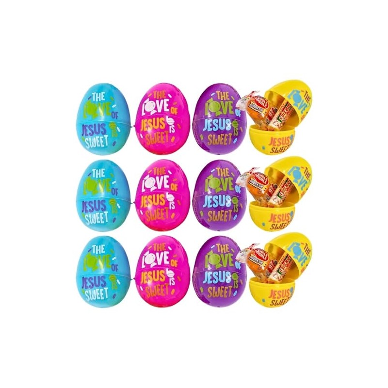 Jesus is Sweet Candy-Filled Plastic Easter Eggs - 24 Pieces