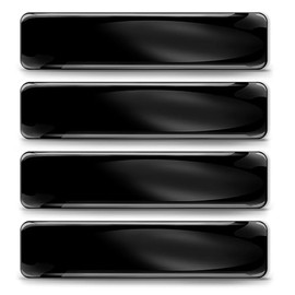 SkinoEu 4 x Aufkleber 3D Gel Silikon Stickers Autoaufkleber Auto Motorrad Fahrrad Helm Laptop Abzeichen Schwarz SP 4 B