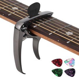 Guitar Capo for for Acoustic Electric Guitar Ukulele - 3 in 1 Guitar Kapo Clip Clamp with Picks Holder(gray)