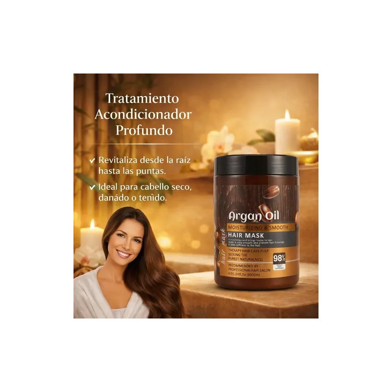 Mascarilla Capilar Reparadora Hidratante De Argán 1000 Ml