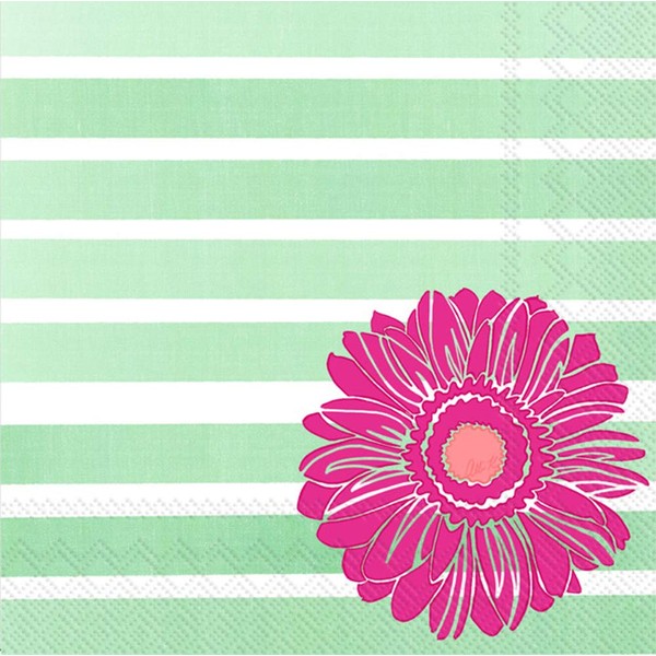 Boston International IHR 3-Ply Paper Napkins, 20-Count Cocktail Size, Pattern