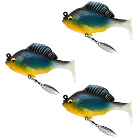 Dr.Fish 3 Pack Paddle Tail Swimbaits Fishing Soft Plastic Lure with Jigs Head Pre-Rigged Softbait with Hook Spinner Blade Bass Freshwater Saltwater Fishing