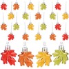 24PCS Fall Maple Leaf Ornaments Hanging Ornament Plastic Autumn Cutouts