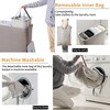 150L Laundry Hamper with Lid,Large Portable 2 Dividers Dirty Clothes