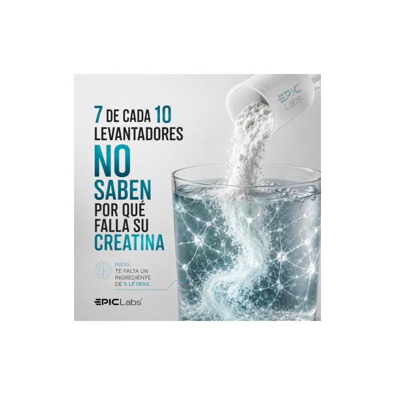 Epic Labs CreaNova® Creatina Monohidratada con Vitamina B6, Alta Pureza,