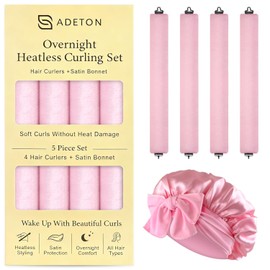 Velvet Heatless Curls Set - Soft Hair Rollers with Satin Bonnet