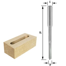 ENT Mortising Bit, Tool Steel, Shank 13 x 50 mm, Diameter 6–16 mm, Total Length 120-160 mm, Right - D=8 / GL=130