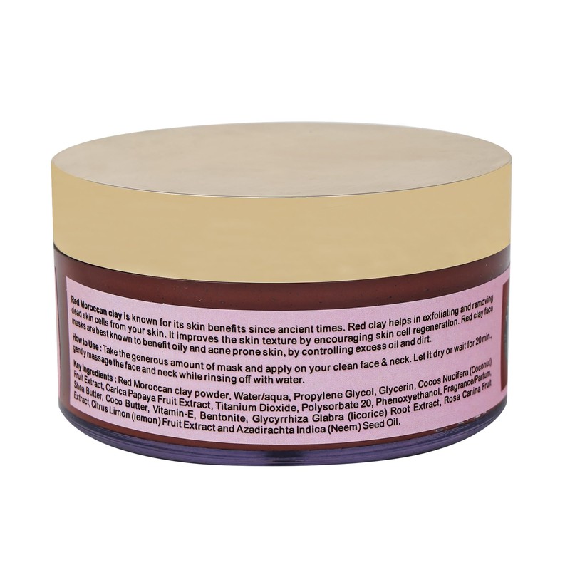 AATMANA Red Moroccan Clay Face Pack | Skin Firming |