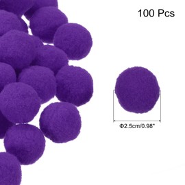 sourcing map Pom Felt Balls Felting Fabric 2.5cm 25mm Dark Purple for Home Crafts Project DIY Pack of 100