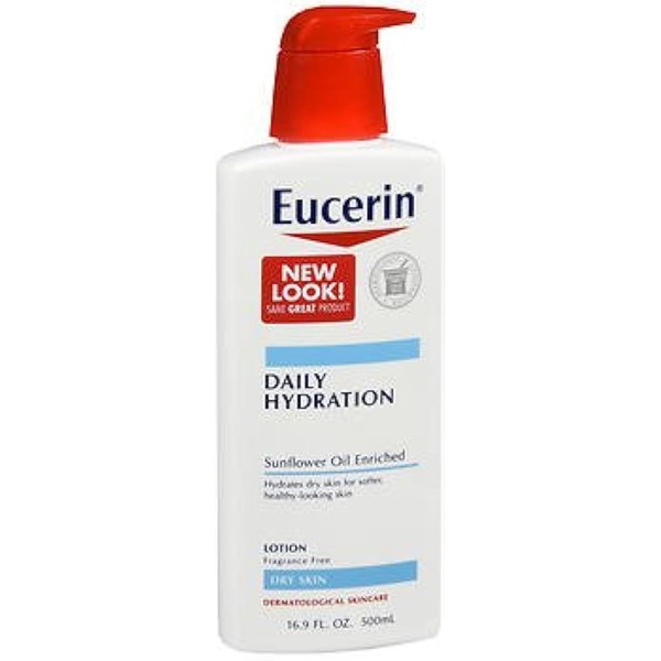 Eucerin Daily Hydration Moisturizing Lotion 16.9 Ounce (Pack of 4)(Packaging May Vary)
