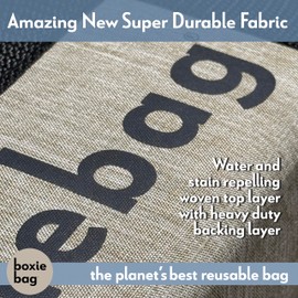 Boxiebag Reusable Grocery Bag (Single) – Durable Reusable Shopping Bag Box. Insulate, Stand Up, Stay Open, Fold Flat – Large Tote Bag with Long Handles & Reinforced Bottom. 2 Year Warranty.