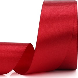 Nsilu 25 Yards 1-1/2 inches Wide Satin Ribbon Suitable for Wedding, Party and Gift Box Packaging Ribbon (Wine red)