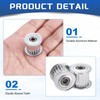sourcing map 2 Pcs Aluminium Timing Pulley, 20 Teeth 5mm