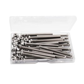 cSeao 40-Pack M4 25mm Pan Phillips Tornillo Machine Screws and Hex Nuts Set 304 Stainless Steel Plain Finish