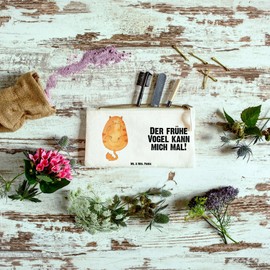 Parent-New - Mr. & Mrs. Panda M Make-Up Bag Cat Early Standing, White, Hand drawn