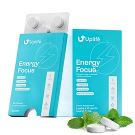 UPLIFE Uplife Focus & Energy Gum 50 Pieces ?C 40mg Caffeine + 80mg L-Theanine & Niacin Vitamin B3 & B12 ?C Nootropic Sugar-Free Low Natural Caffeine Gum for Focus and Energy ?C Mint Flavor ?C Convenient Coffee Alternative