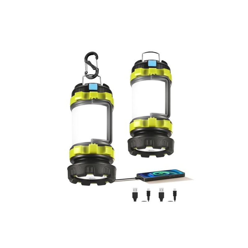 2 Pack Rechargeable LED Camping Lanterns with Multiple Light Modes