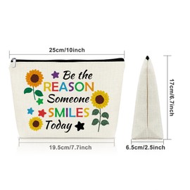 Sazuwu Positive Affirmations for Women Makeup Bag Inspirational Quotes for Office Funny Motivational Gifts for Coworkers Cosmetic Bag Friendship Encouragement Gifts Travel Pouch