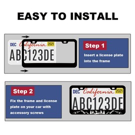 2pcs Moose Forest Mountains License Plate Frame for Women,Mountain Landscape car Decorative tag Frames Girly, Natural Forest License Plate Cover Holder for Vehicle with Double Sided car Keychain tag