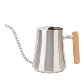 Indoor Watering Can Stainless Steel Wooden Handle Watering Pot with Long Spout for House Plants Flowers Succulents Bonsai 1L Sanding