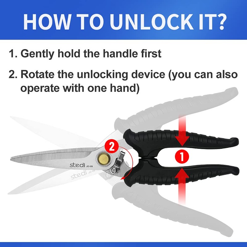 stedi 8-inch Multipurpose Heavy Duty Scissors, Extended & Reinforced Ultra