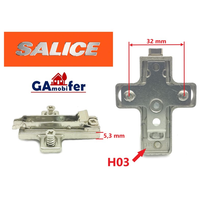 Salice Hinges Base with Quick Release and Quick Release (Cross,