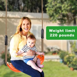 BeneLabel 2 Packs Orange Swing Seat with Adjustable Length Rope 50 to 80 inch Swing Set Seats 220LB Capacity Heavy Duty Swingset Swings for Kids and Adults