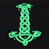 Mjolnir Nordic Thor's Hammer Glow in the Dark Iron/Sewn Embroidery