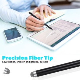 JIEYAO 3 Pcs Fiber Tips Stylus Pens for Touch Screens, Universal Stylus Pens High Sensitivity Touchscreen Pen Large Stylus Pen Compatible with Phone Tablets(Black+Silver+Blue)