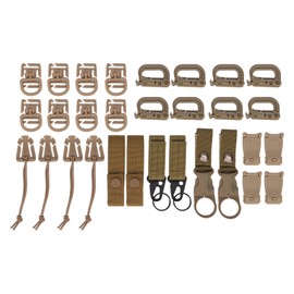 30 Pcs Molle Attachments D Buckle Backpack Buckle Nylon Ribbon Backpack Accessories for Picnics Camping Travel Soil Color