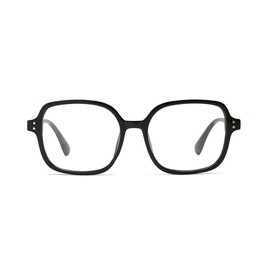 Layresen Vintage Oversized Blue Light Blocking Glasses - Square Frame,Photochromic glasses, Large Clear Lenses (black)