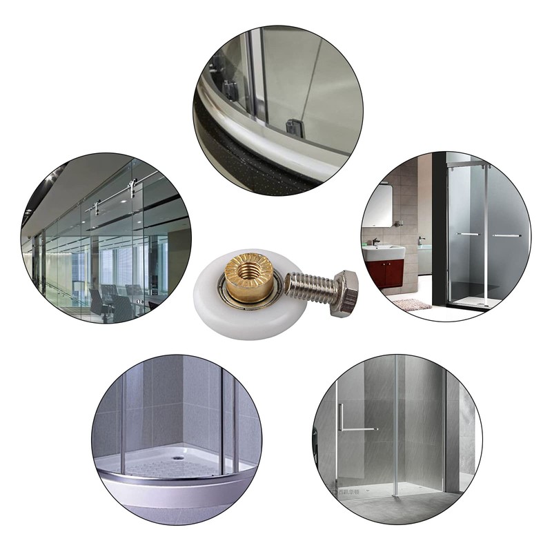 Qikuver Shower Door Roller, 4 Sets Shower Door Rollers Runners