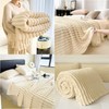 Luxury Cream Faux Rabbit Fur Sleep Blanket - Super Soft,