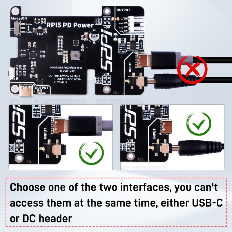 GeeekPi PD Power Expansion Board for Raspberry Pi 5 8GB