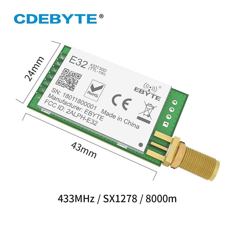 EBYTE LoRa TXCO 433MHz 1W RF Module Lora Transmitter UART